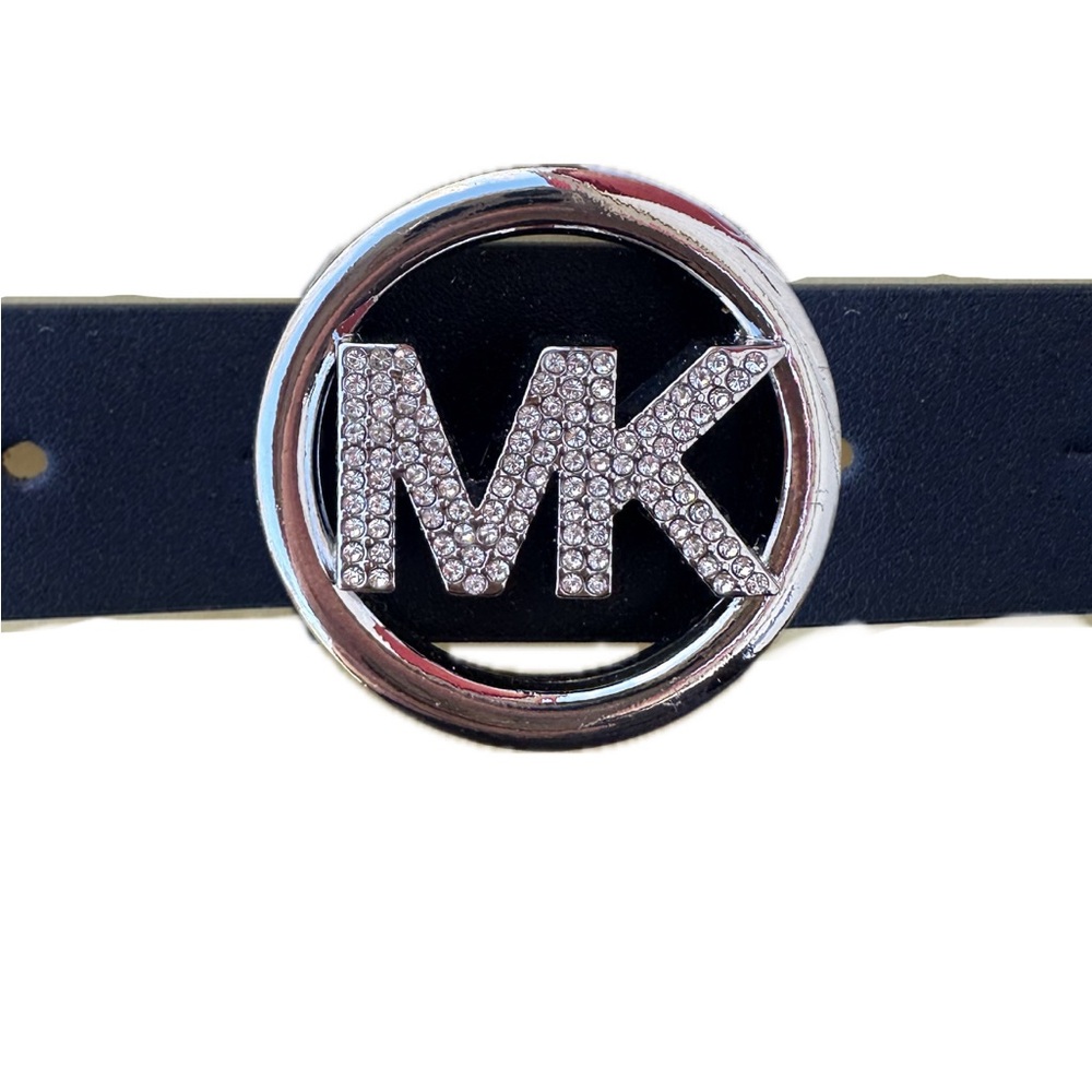 NWT!! Michael Kors Black Belt with Rhinestone MK